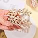 8 Pack Leaf Hair Side Combs for Women Girl, Bridal Metal Decorative Hair Comb Clips, French Twist Hair Slide Comb for Wedding Hair Accessories(Gold, Silver)