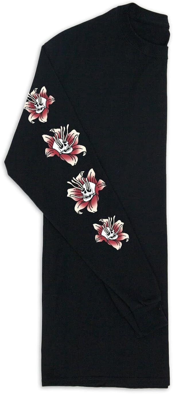 Riot Society Men's Long Sleeve Graphic and Embroidered Fashion T-Shirt Small Japan Koi Tattoo 2.0 (Black)