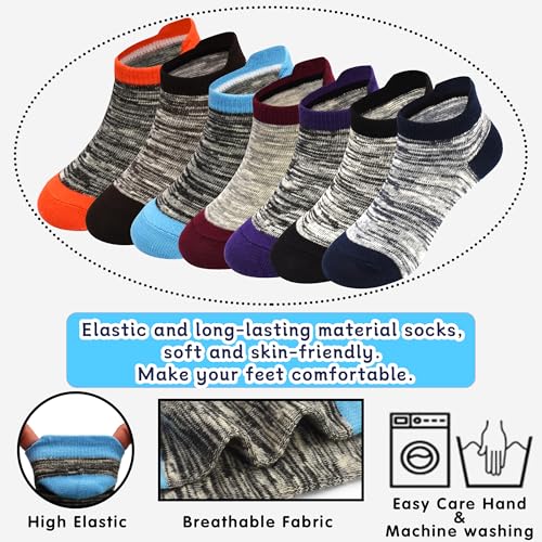 Kids Socks Boys Girls Ankle Striped Athletic Heel Tab No Show Low Cut Socks 12 Pairs 1-14 Years4