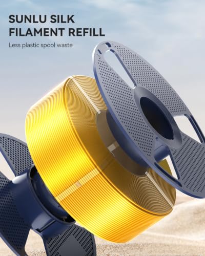 Image of SUNLU Silk PLA Plus Filament Refill, Smooth Silky Surface, No-Spool 3D Printer Silk Filament 1.75mm for Reusable Spools, Compatible with Bambu Lab 3D Printers, 1KG, Silk Black