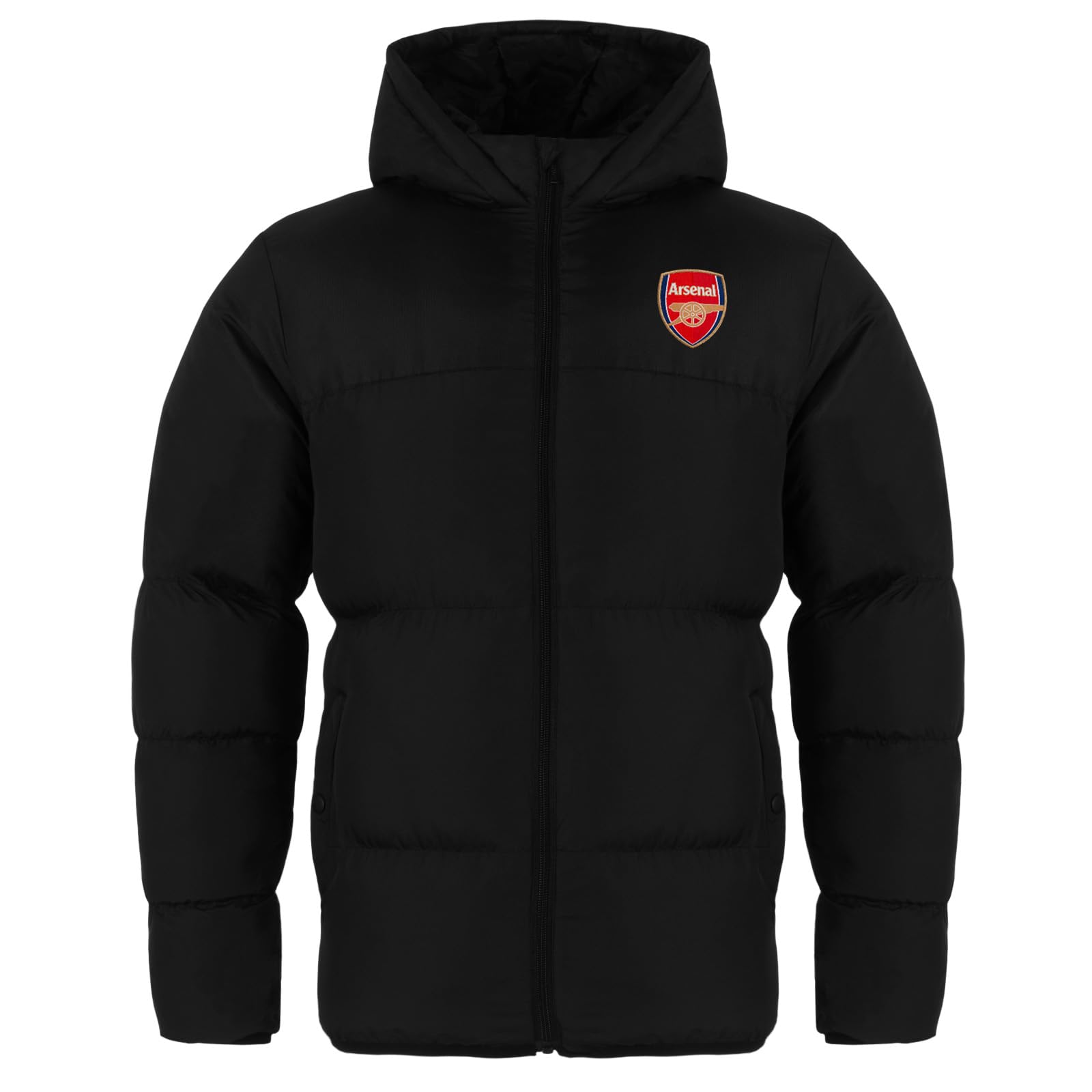 Arsenal FC Boys Hooded Quilted Winter Jacket - Black - 12-13 Years