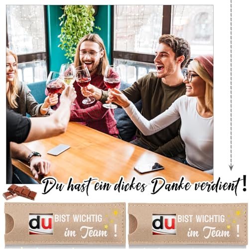 Scinzene 12 Stück Dankeschön Geschenke, Klein, Danke Geschenk, Kollegen Geschenk, Geschenke Für Kollegen, Hülle Filzbeutel Für Schokolade, 20 * 9 Cm, Ideal Für Büro, Teamaktivitäten Und Reisen