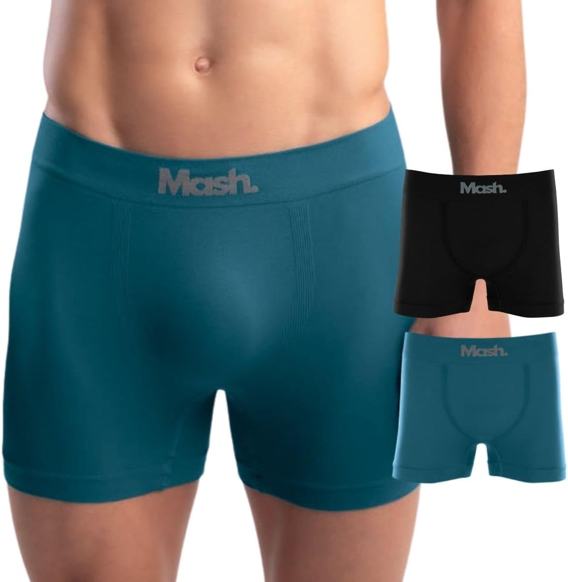 Kit 2 Cuecas Boxer Mash Poliamida Toque Gelado Sem Costura Masculina