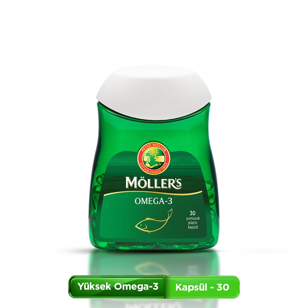 Möller's Omega 3 Kapsül 30 Adet; IFOS Onaylı, EPA 640 mg, DHA 480 mg, saf balık yağı. Günlük…