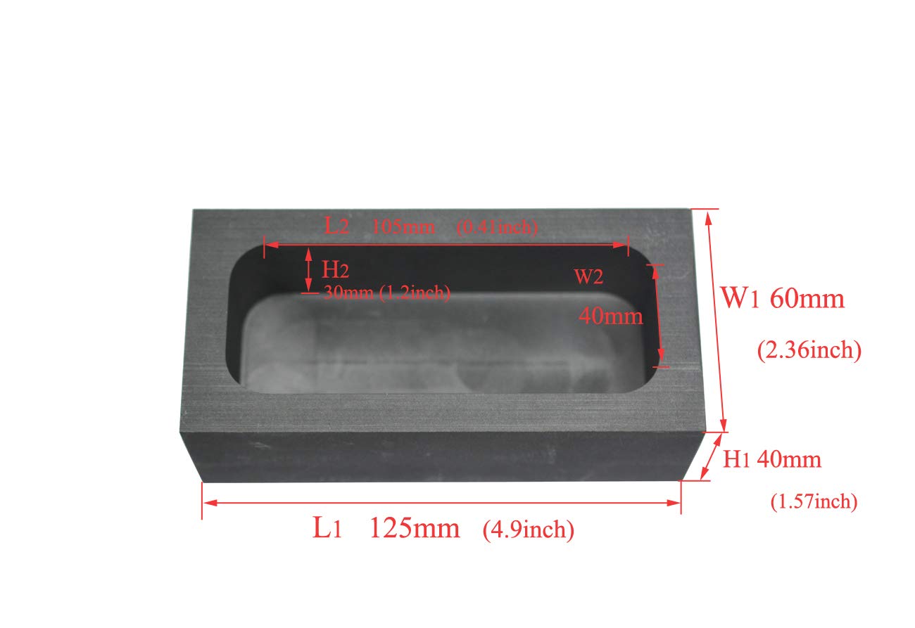 Moule à Lingot En Graphite LLF - Pour Fondre Or Et Argent - Taille D2kg - Usage Bijouterie Ou Affinage
