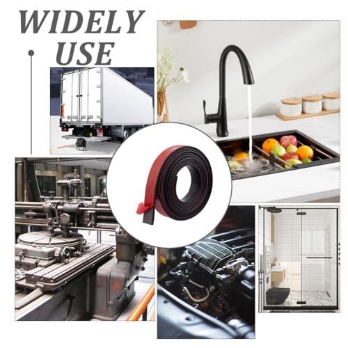 OLYCRAFT 3 m/3.3 Yards Schwarze Selbstklebende Gummistreifen 25.5 mm Breiter Neopren-Gummistreifen 4 mm Dick Selbstklebende Dichtungsgummidichtung Für Dichtungspads Dichtungen Bastelschutz