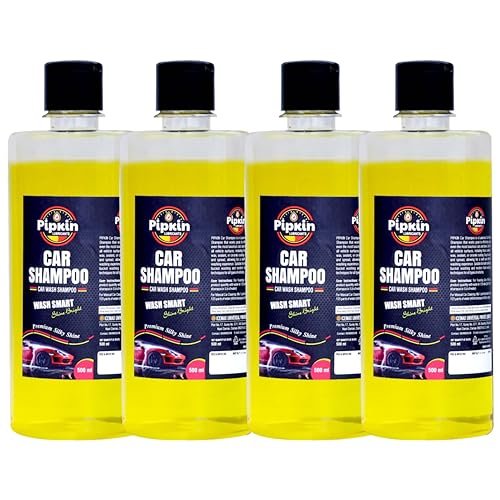 Image of Pipkin Car wash Shampoo 500 ml (Pack of 4) | High Foam for Deep Cleaning | Remove Tough Dirt | Safe on Paint | pH Neutral