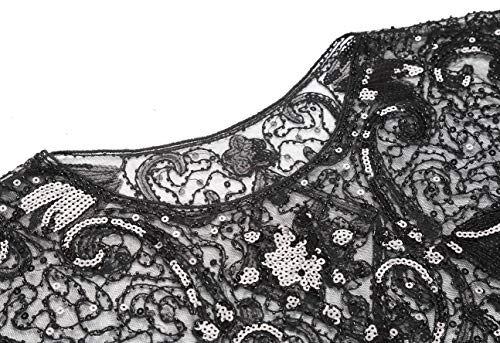 1920s Shawl Wraps Sequin Beaded Evening Cape for Gatsby Party Bridal Shawl Women Evening Cape Flapper Cover Up4