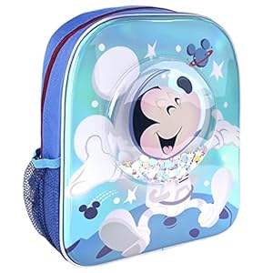 CERDÁ LIFE’S LITTLE MOMENTS, Mochila Infantil con Burbuja y Confetti de Mickey-Licencia Oficial Disney para Niños, Azul, Edad recomendada-2-6 años