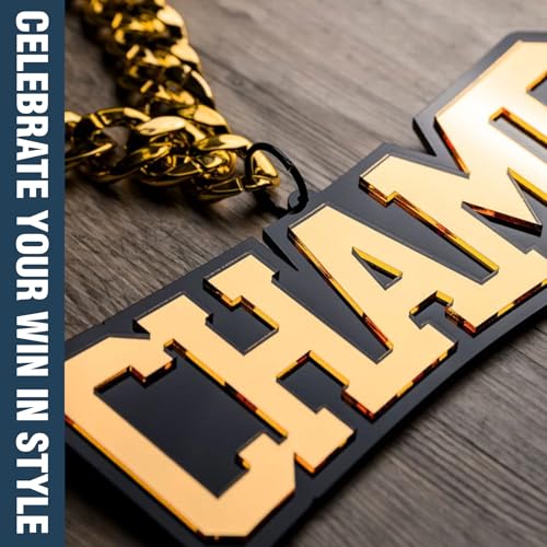 TrophySmack Fantasy Football 'Champ' Custom Turnover Chain - Chrome Gold & Black Acrylic4
