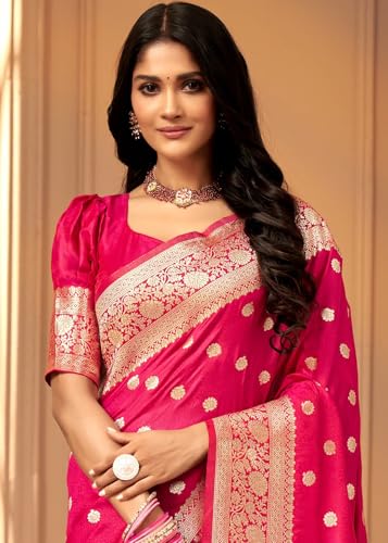 Image of C J Enterprise Women's Banarasi Saree Pure Kanjivaram Style Silk Saree With Blouse Piece for Wedding (Pari 121)