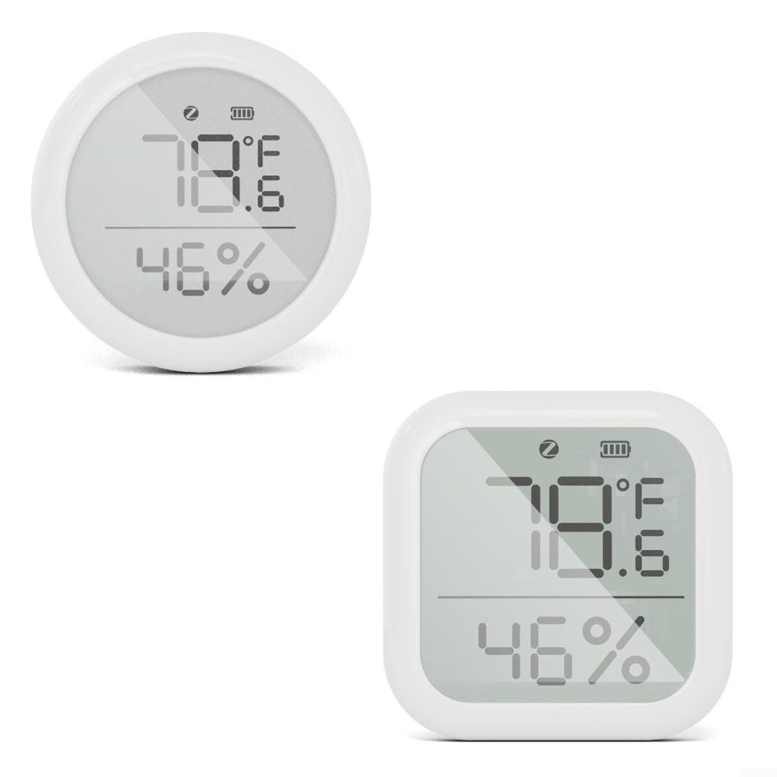 Monitor temperatury i wilgotności Cyfrowy termometr pokojowy Higrometr wewnętrzny, kwadratowy Mini Inteligentny miernik temperatury i wilgotności Kontrola aplikacji dla powietrza w biurze domowym, zwi