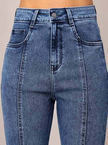 Image of Dolce Crudo Boot Cut High Rise Cropped Jeans for Women