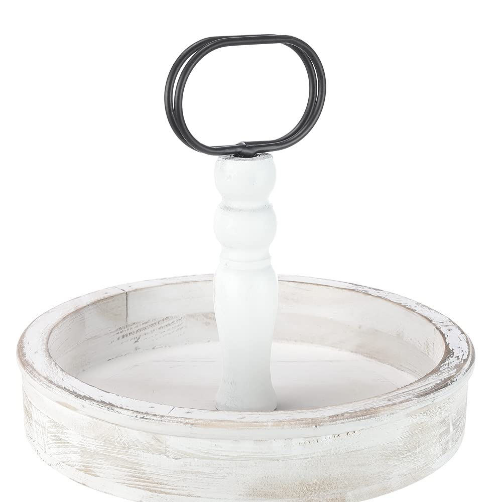 Melko Alzata per frutta a 2 ripiani, 37 x 45 cm, vintage, bianco | Per torte, dolci, frutta e finger food, veloce da montare e smontabile, per brunch, tavolo da caffè e feste