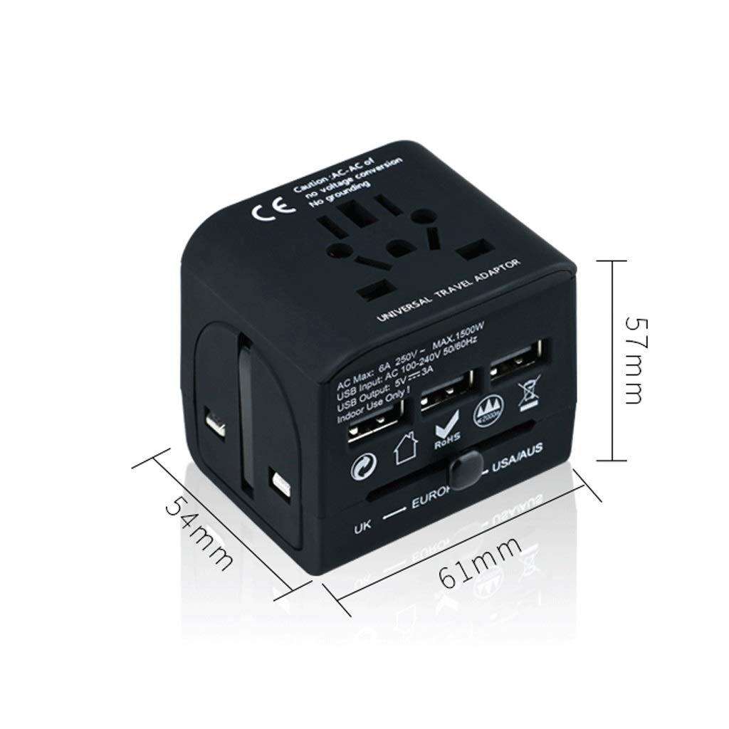 Międzynarodowa ładowarka energetyczna, Universal Worldwide Travel Adapter na 150 krajów (Color : C, Rozmiar : 5.4 * 5.7 * 6.1cm)