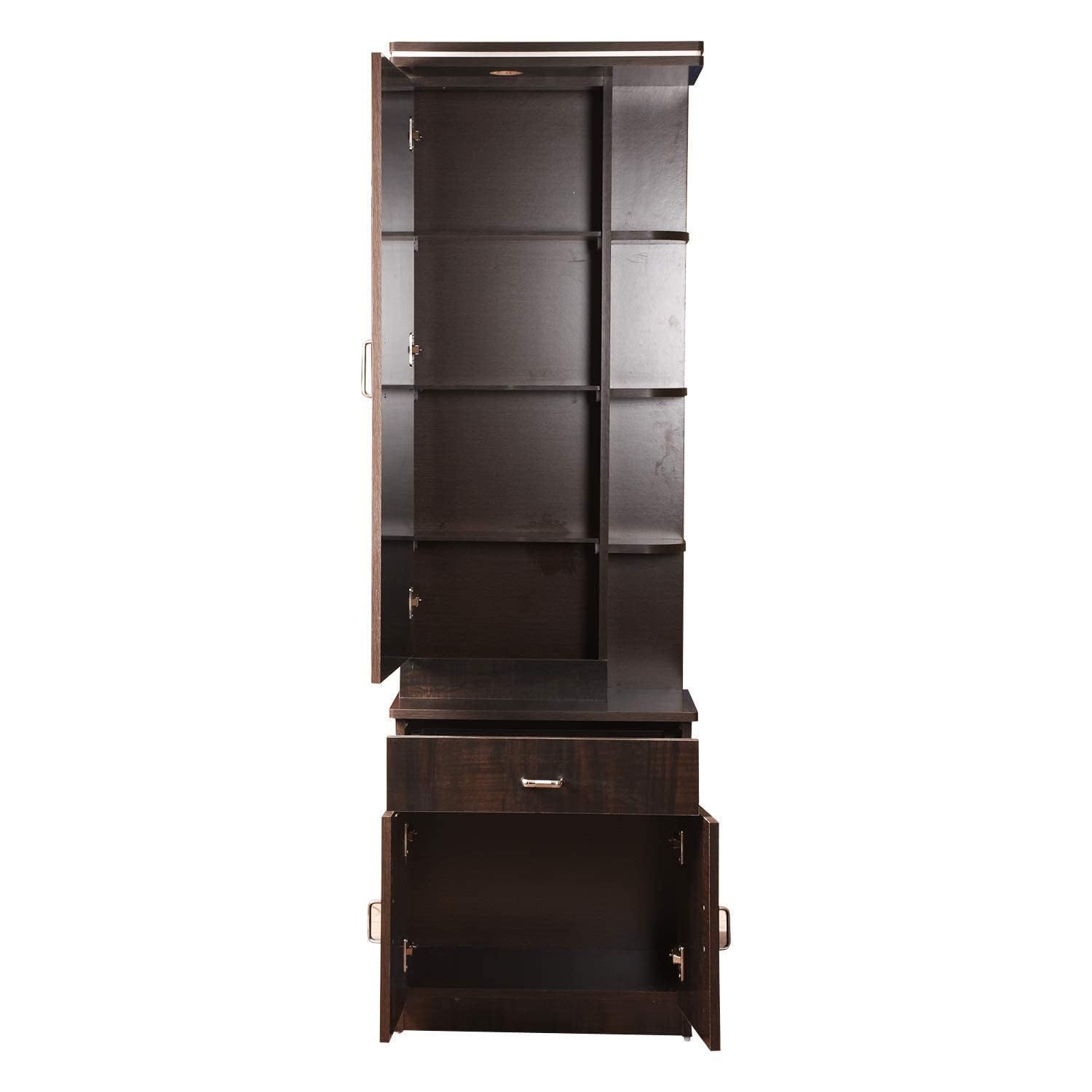 CASPIAN Furniture Dressing Table with Shelves and Drawer || Make up Table|| Organizer for Room Engineered Wood Dressing Table Rainfrest Brown 72 * 13 * 24 1