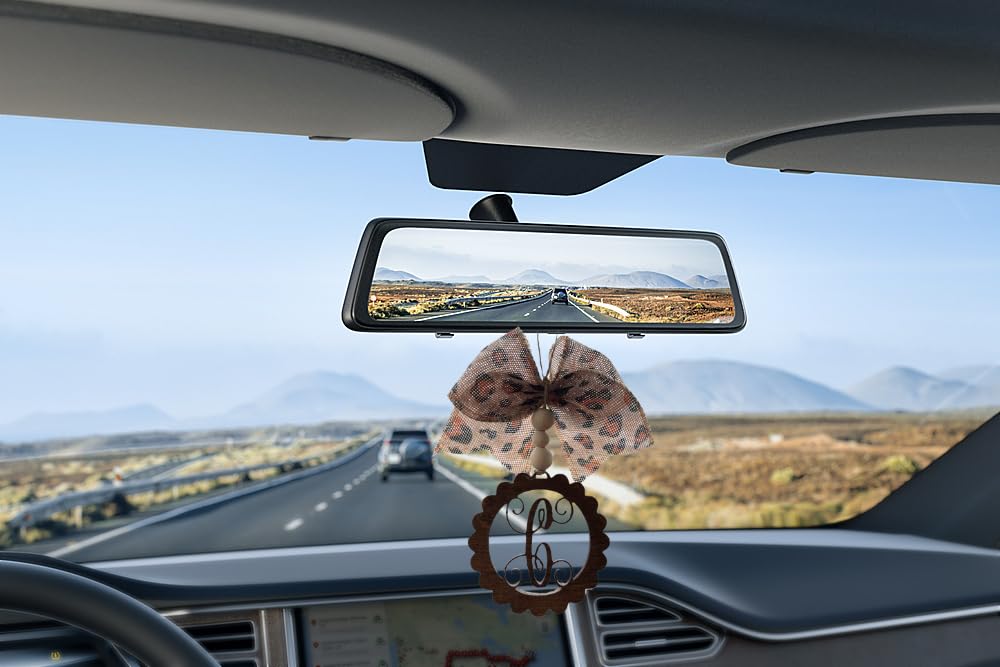 Car Charm Personalized Car Charm Rear View Mirror Car Ornament Gift Accessories Handmade Wood Leopard Burlap Black White Red Black Cow Paws Ribbons