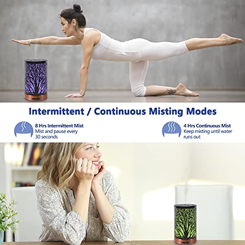 Essential Oil Diffuser Fragrance Aromatherapy Scented Oil Diffuser Ultrasonic Aroma Diffusers Whisper Quiet with Waterless Auto Shut-Off 7 LED Night Light for Home Office SPA (150ml-Forest) - Image 5