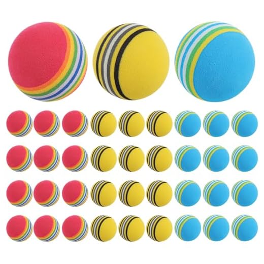 ASelected 39PCS Practice Ball,Sponge Golf Training,Elastic Foam Ball,Soft Foam Garden Golf Balls for Indoor, Outdoor,Colorful Golf Practice Balls - Red,Blue,Yellow