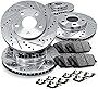 R1 Concepts Front Rear Brakes and Rotors Kit |Front Rear Brake Pads| Brake Rotors and Pads| Ceramic Brake Pads and Rotors |Hardware Kit|fits 2018-2021 Kia Stinger, 2019-2021 Genesis G70