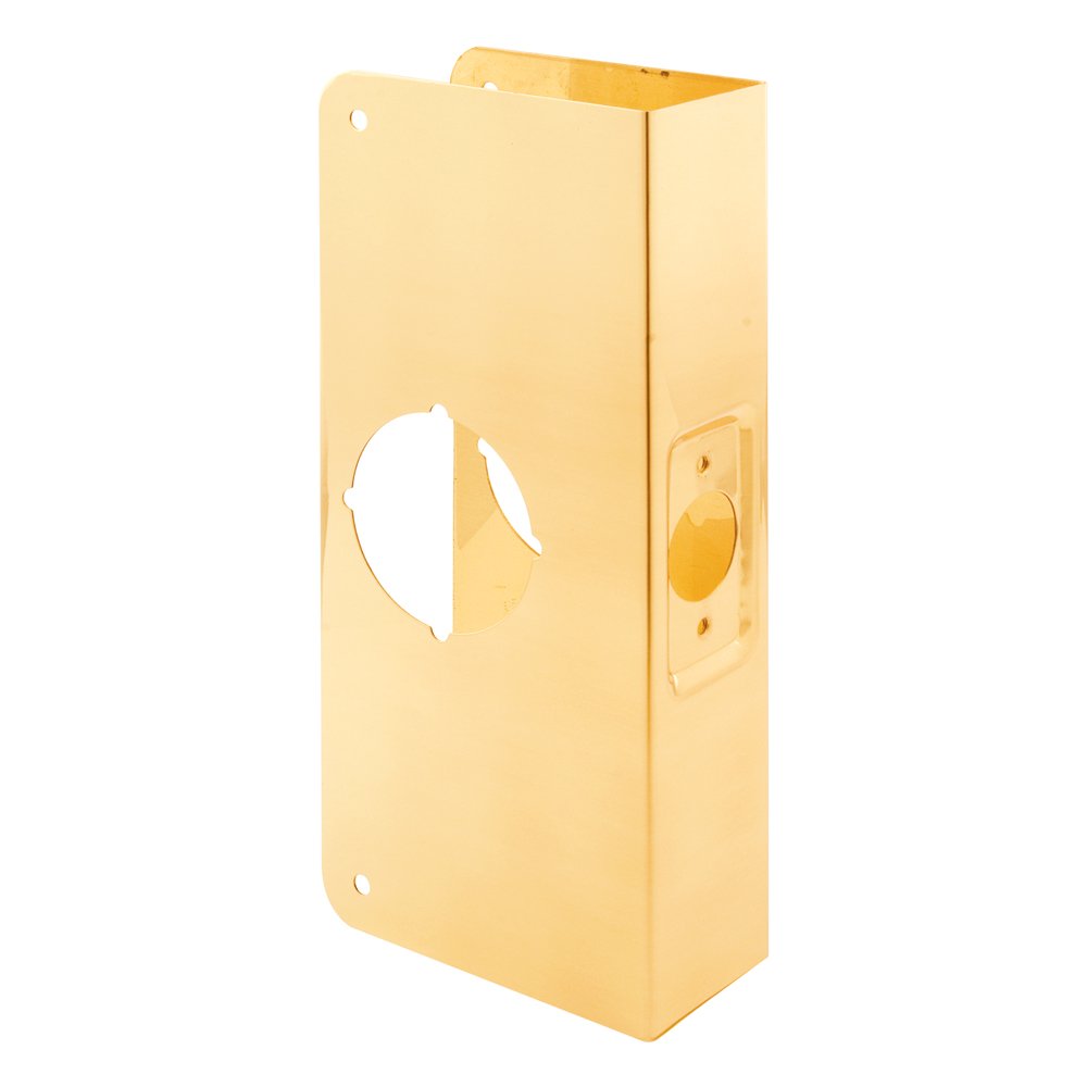 Renfort de porte laiton Prime-Line U 9542 de 3,5 cm pour sécuriser l'alésage de 5,3 cm