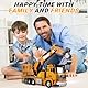 Rppiup Baustellen Fahrzeuge Spielzeug, Baustellenfahrzeuge Kinder, 1:40 Metall Baufahrzeuge LKW Auto Spielzeug, Metall Baufahrzeuge mit Sound und Licht für Kinder und Erwachsene (Bagger)