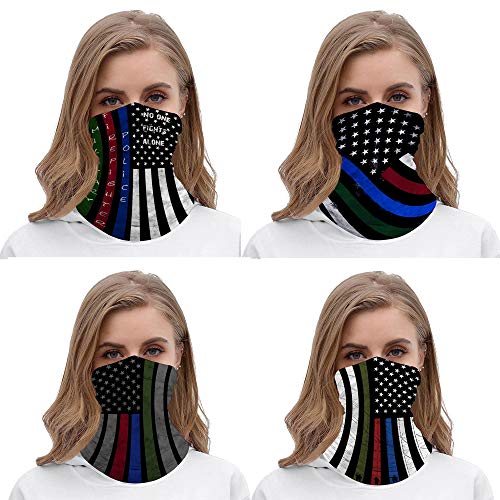 Image of 4Pcs Magic Headwear Neck Gaiter Tube Scarf Headbands Bandana Balaclava for Outdoor Running Cycling Skating Work Out