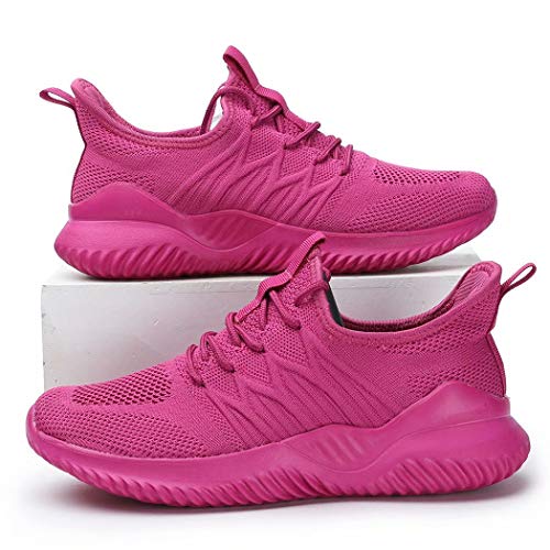 Image of Womens Ladies Walking Running Shoes Slip On Lightweight Casual Tennis Sneakers Girls Kids Zapatos de Mujer Rose