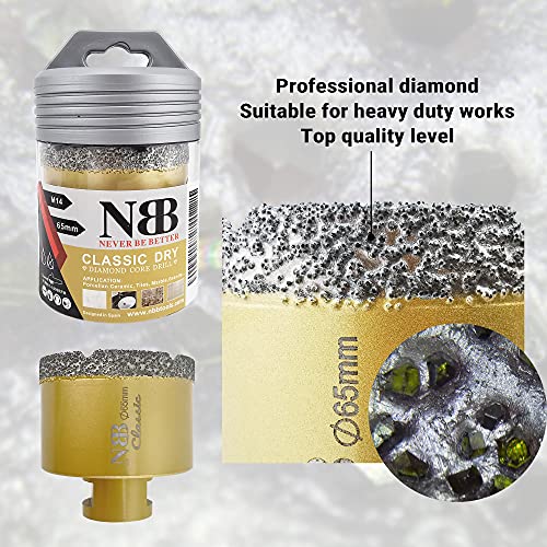 NBB vacuum brazed diamond hole saw with M14, Classic Golden type - Image 3
