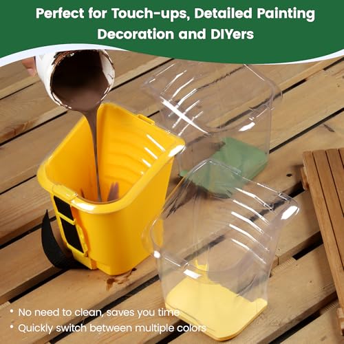 Image of voomey 4 inch Paint Bucket Hand Held, 5 Pack, Paint Cups, Paint Pail Liner, for Touch-ups, Crafts, and Coating Projects