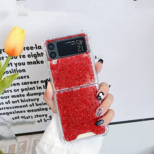 Coque Samsung Z Flip 3 plastique dur rouge anti-rayures et transparente