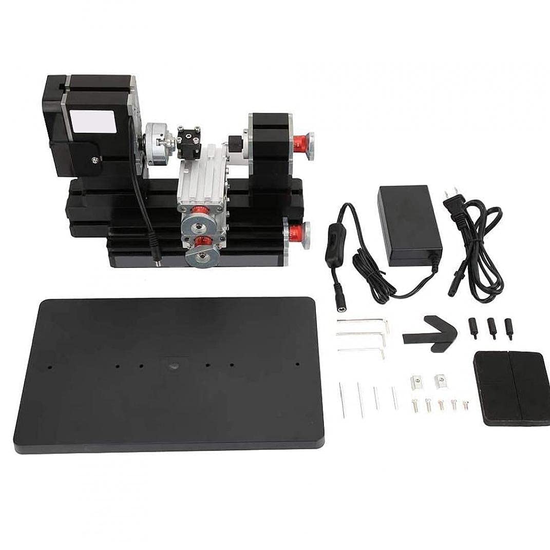 Buy 60W Mini Metal Rotating Lathe 12000RPM Big Power Motor TZ20002MR DIY Lathe Machine Tools for