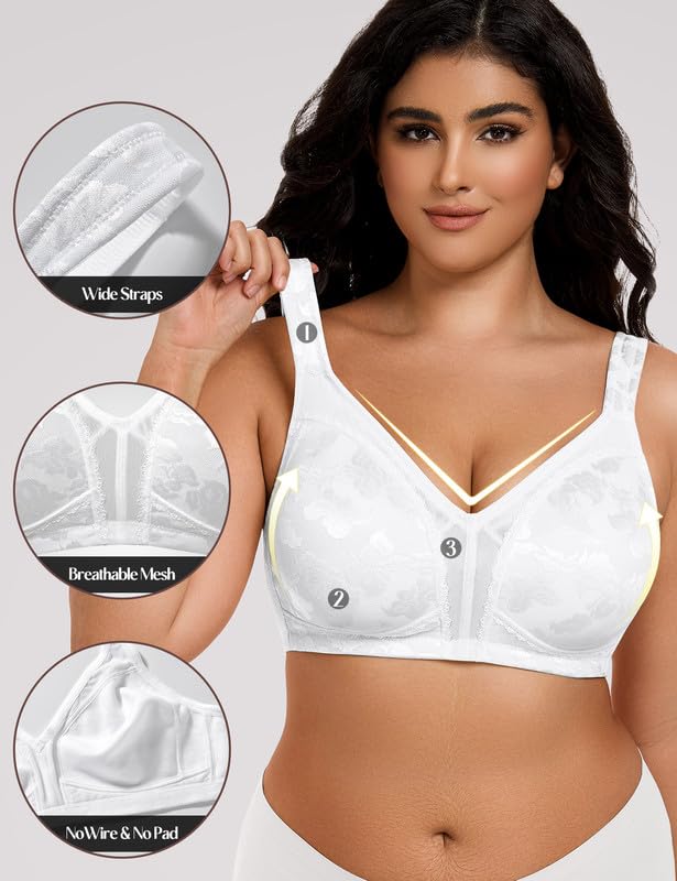 Wingslove Femme Soutien-Gorge Minimiseur Grande Taille Non Rembourré sans Armature Reggiseni du Quotidien