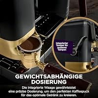 Ninja Luxe Café Pro David Beckham 3-in-1-Kaffeemaschine mit Mahlwerk und Aufschäumer für Latte, Cappuccino, Cold Brew & Espresso, einfache Handhabung, Schwarz und Gold, ES771EUBK – Ansicht 3