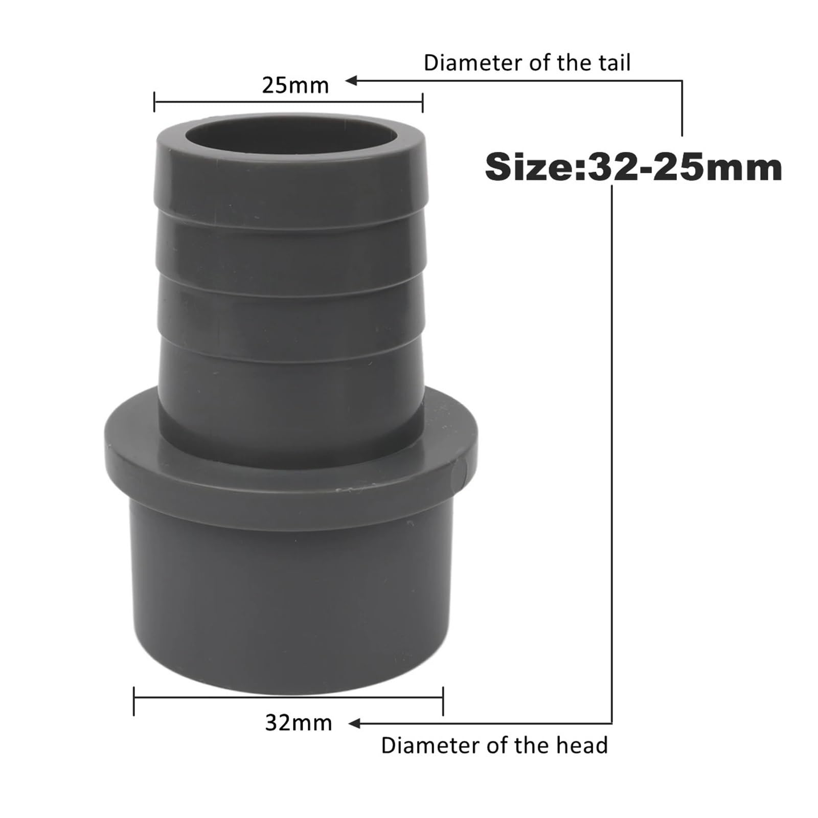 Juntas de tubería de PVC de 20/25/32mm a 5/8/10/12/14/16/18mm, conector for riego de jardín, tubo de manguera de agua, junta de Pagoda, accesorios de tubería de PVC(20-16mm,50 Pieces)