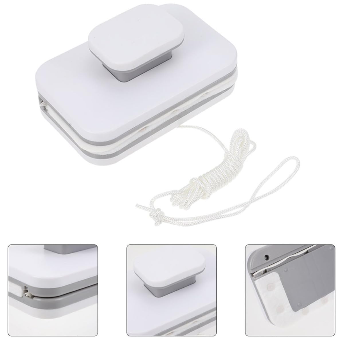 Limpiacristales Magnético Doble Cara para Ventanas de Difícil Acceso, Herramienta Limpiadora de Ventanas Fácil de Usar Diseño Desmontable y Material Abs y Silicona