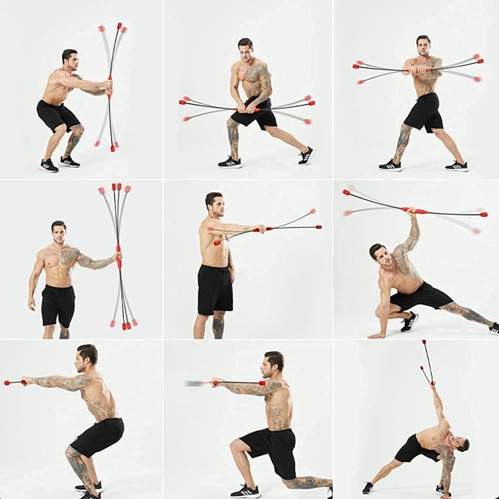 Sport Schwingstab Fitness Swingstick Schwerkrafttrainer zum Trainieren der Tiefenmuskulatur Sportkörpertrainer, Aerobar, Stabvibrationstrainer, Fettabbau, für Aerobic, Pilates, Widerstandstraining i