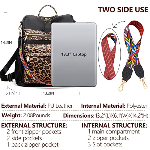 Image of Dora & Liz Womens Backpack Purse Leather Backpack Purse for Women Travel Fashion Backpack Designer Ladies Shoulder Bags