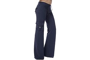 Wirziis Women's High Waisted Comfy Yoga Cargo Pants with Pockets