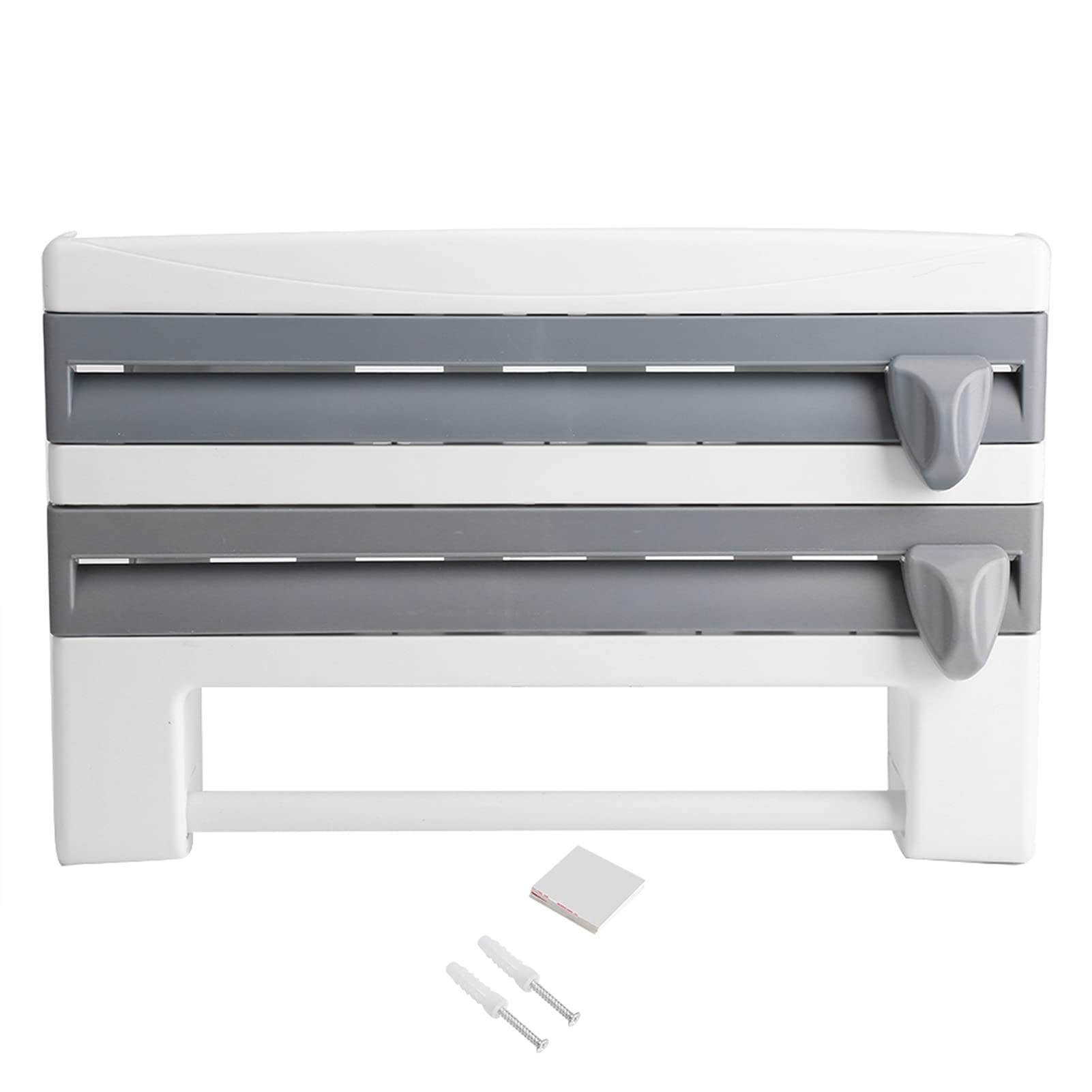 Porta rotolo da parete, porta pellicola e pellicola da dispenser per carta da dispenser bianco con lame affilate, per asciugamani di carta fino a 28 cm