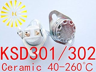 Davitu 5PCS x KSD302 16A 40-260 degree Ceramic 250V KSD301 Normally Open/Closed Temperature Switch Thermostat Fuse - (Temperature: Normally Open 55C)