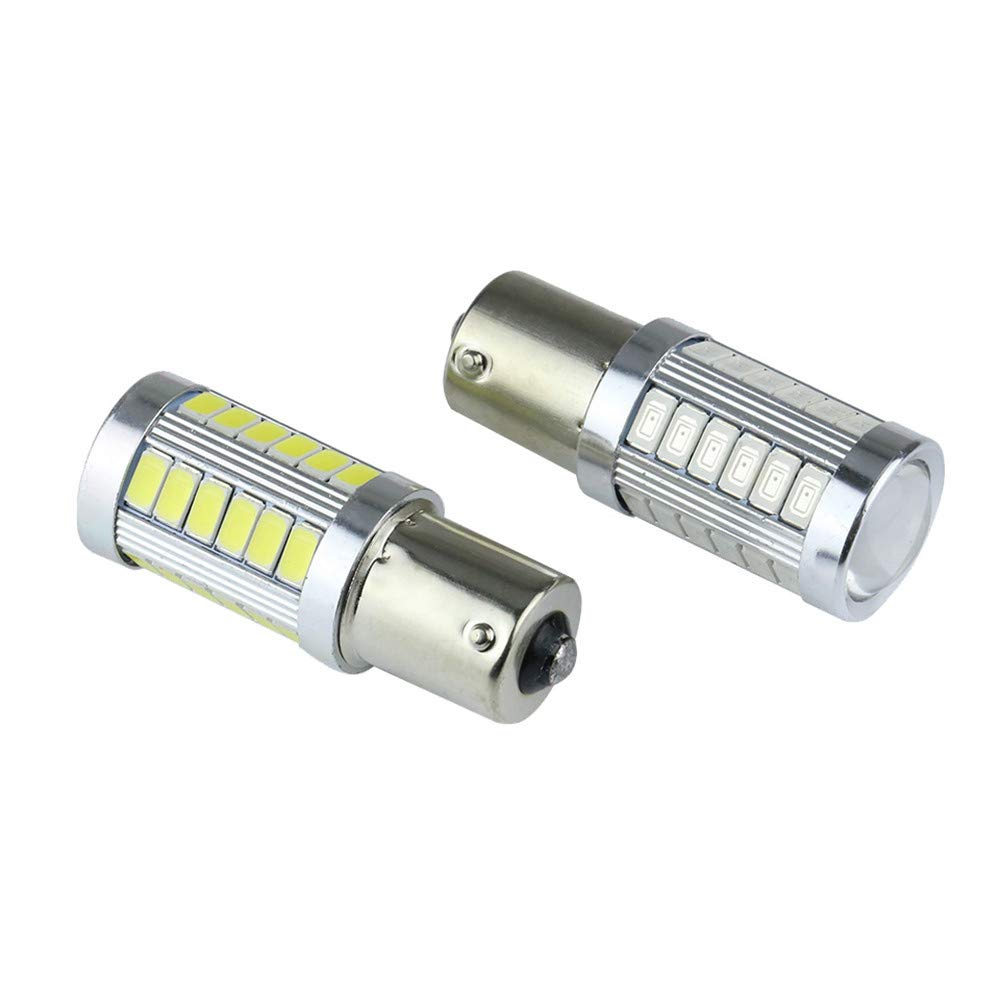 2 szt. światło kierunkowskazów samochodowych 1156 BA15s P21W Led Led błysk hamulcowy światło ogonowe 33SMD 5730 LED żarówka tylna r5w (Biały, 1156)