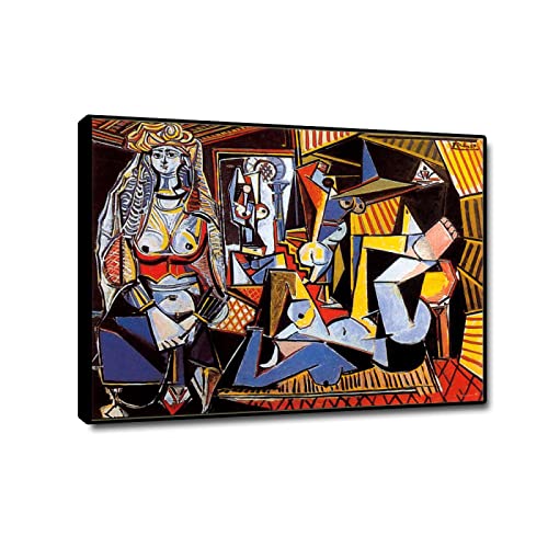 Tableau salon Femmes d'Alger de Picasso affiche toile encadrée décoration murale de séjour