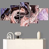 SIGNWIN 5 Panel Canvas Wall Art Modern Art Abstract Brushstroke Contemporary Edgy Mixed Media Multicolor for Home Decorations Ready to Hang - 60