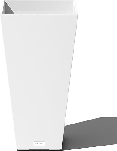 Miniatura 1 de Veradek V-Resin - Maceta cónica para interiores y exteriores (26 pulgadas, blanco)