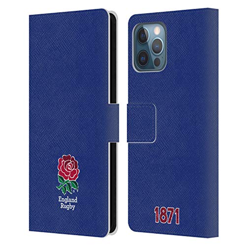 Carcasa iPhone 12 Pro Max Head Case Designs cuero tipo libro England Rugby azul marino premium