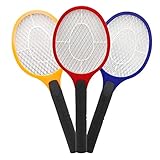 Hengda Eléctrico Mosquito Mosca Loco Matamoscas Zapper, Lote de 3 Raqueta matamosquitos, Exterminadora Anti-Insectos