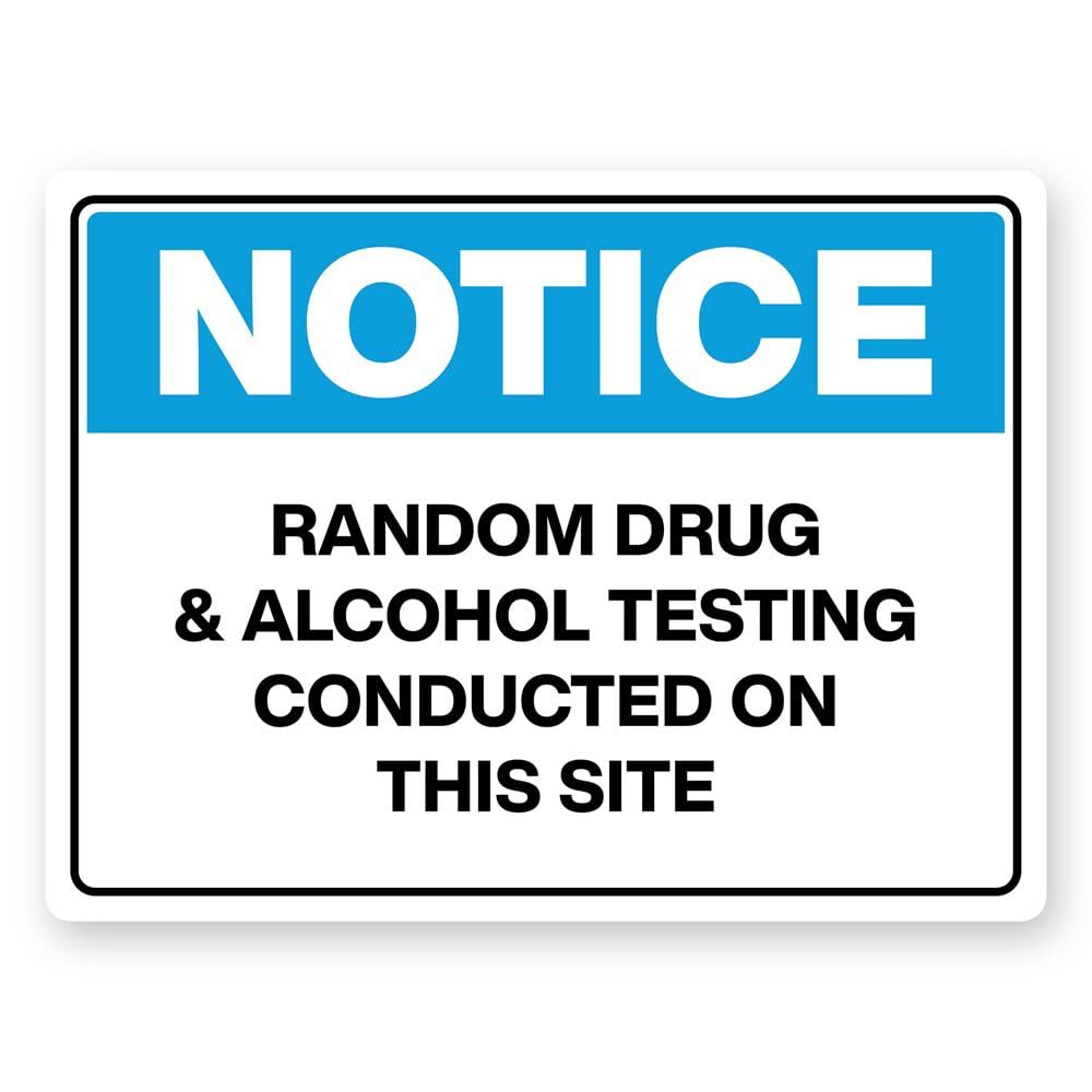 Tin sign vintage Random Drug & Alcohol Testing Conducted On This Plaque Poster for Bar Pub Beer Home Garage Man Cave Wall Decor 12x8 Inch