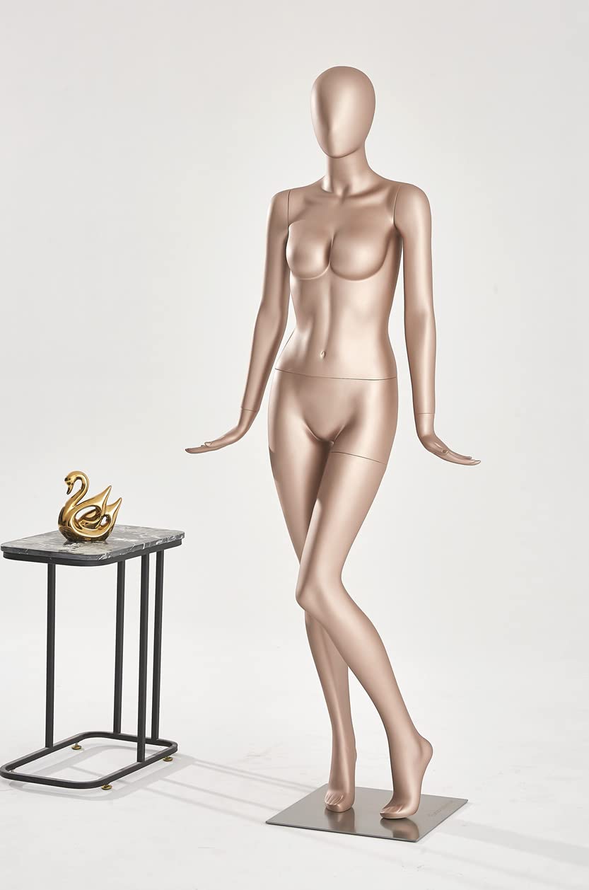 YL2-9 Mannequin de vitrine femme debout Couleur chair mat laqué Tête de femme Egghead chic et élégant de qualité supérieure