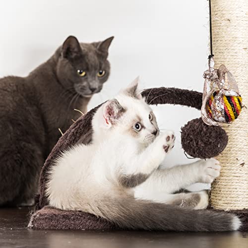 Torre para gatos 3 niveles beige PETMAKER 21x16x31 in miniatura 6